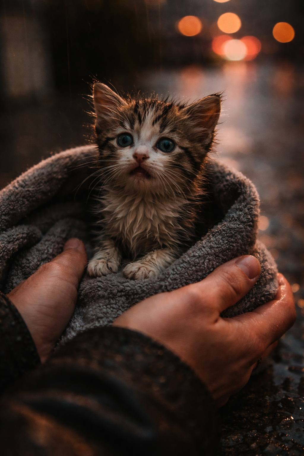 The Little Kitten in the&nbsp;Rain