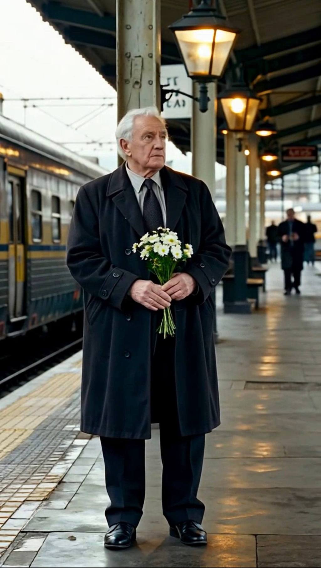 An Old Man Waited at the Train Station With a Bouquet of Flowers… Then Something Unexpected&nbsp;Happened