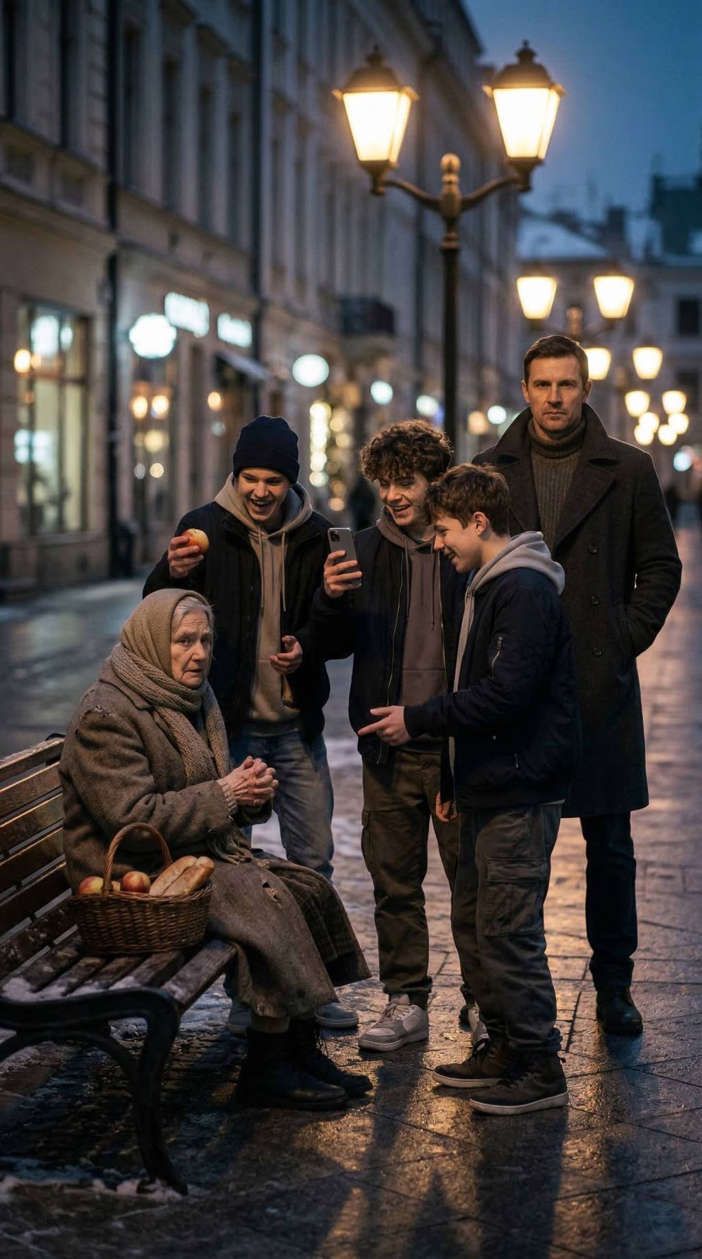 “Three Teenagers Thought No One Would Stand Up for the Poor Old Woman… Until a Stranger Suddenly Appeared and Everything&nbsp;Changed.”